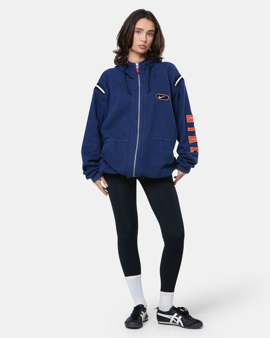 Nike Navy Spell Out Zip Hoodie