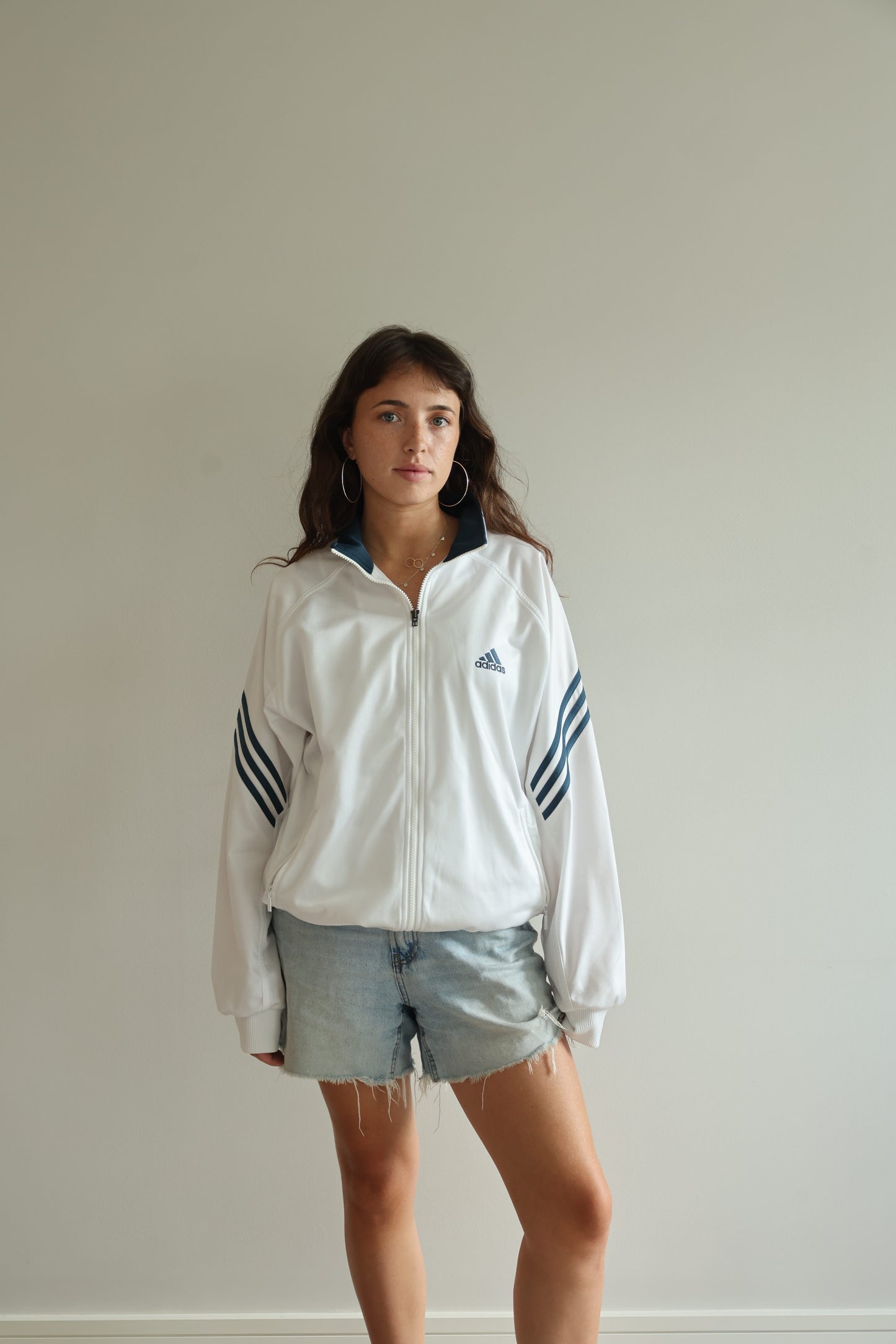 Adidas White Track Top