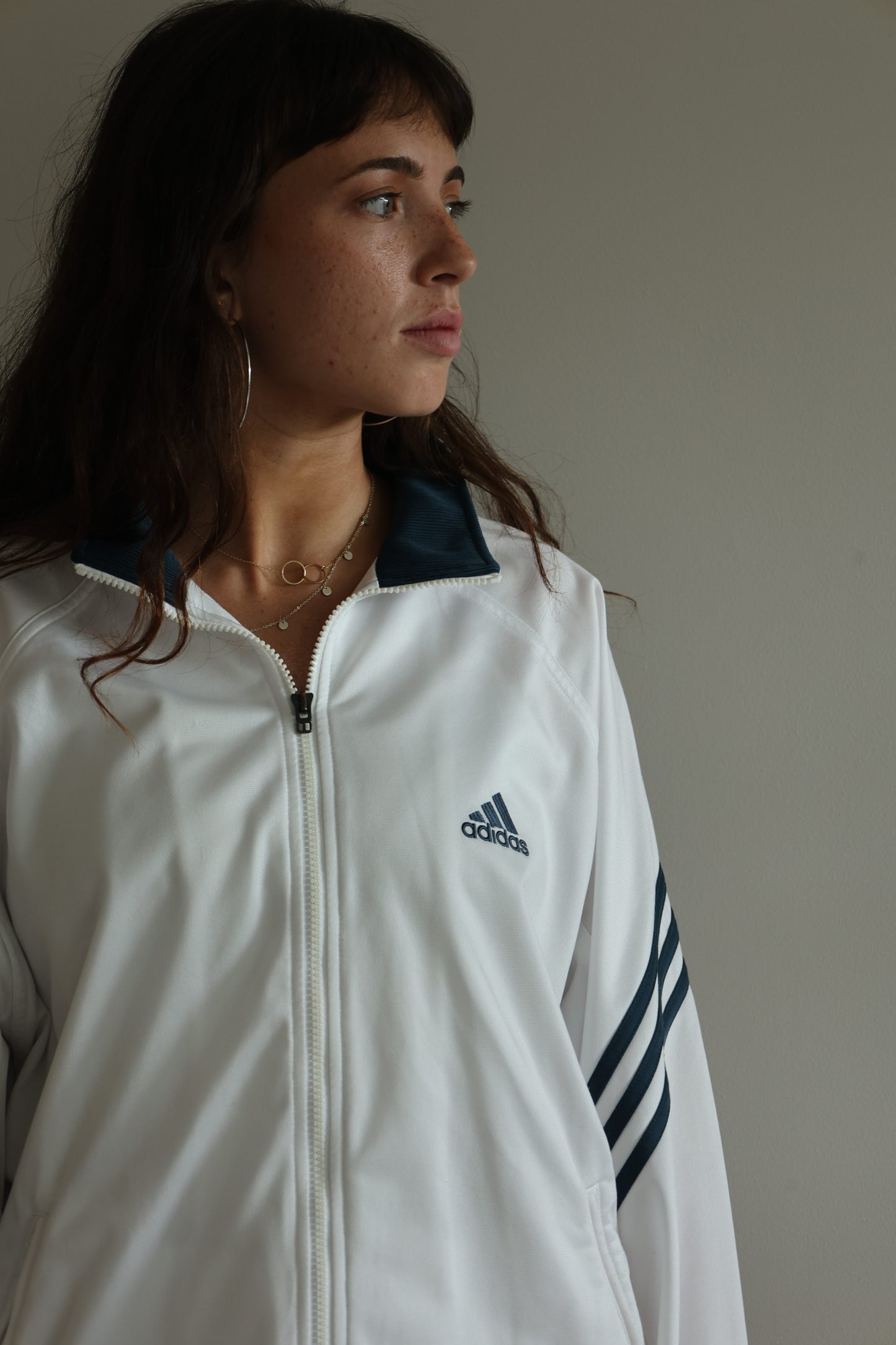 Adidas White Track Top