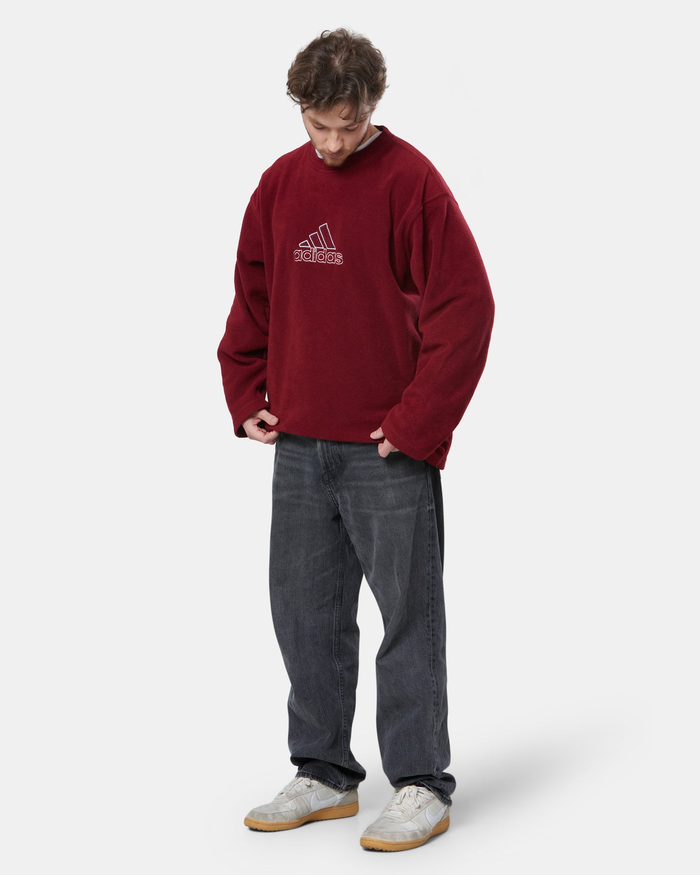 Adidas Burgundy Spell Out Fleece